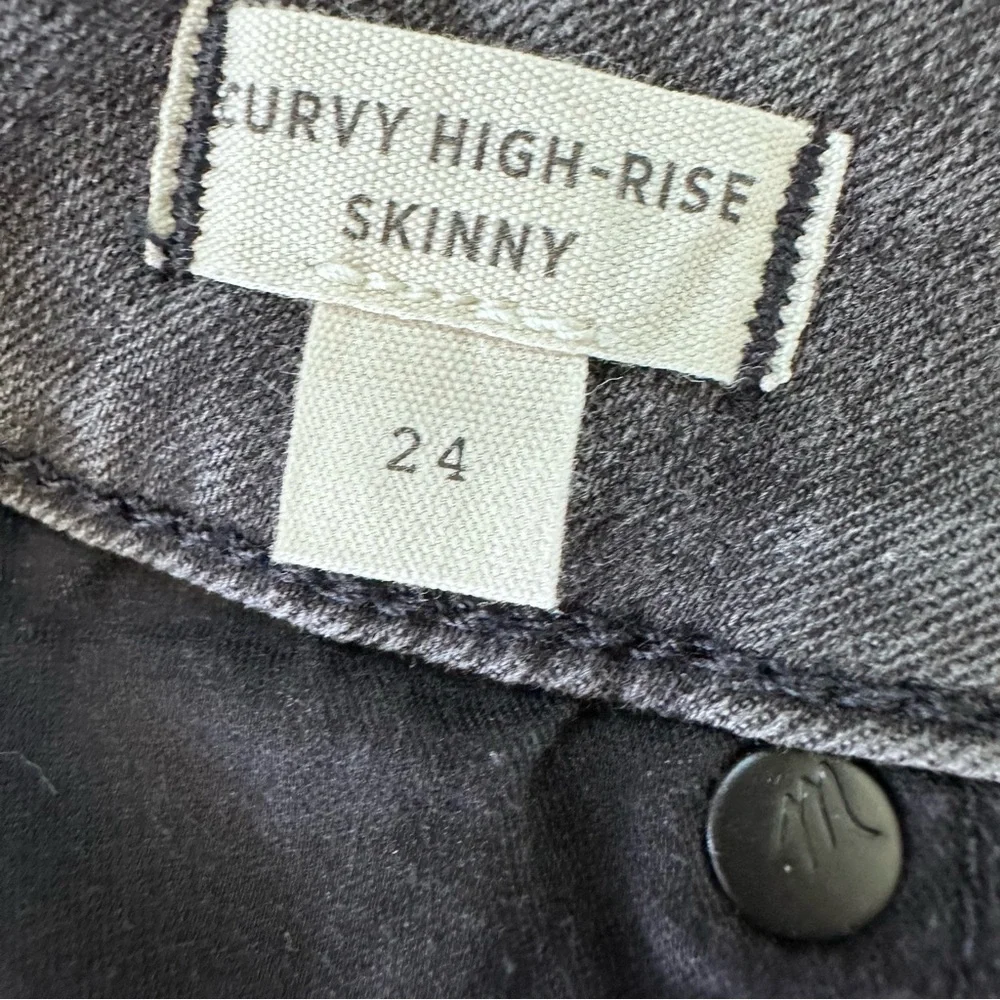 Madewell Curvy High-Rise Skinny Jeans | Dark Gray Faded Black | Size 24